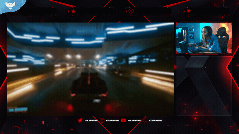 Red Glitch Stream Package