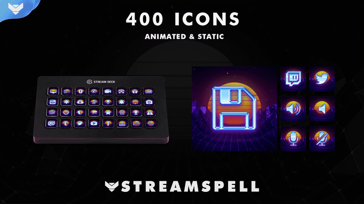 Synthwave Stream Deck Icons | StreamSpell