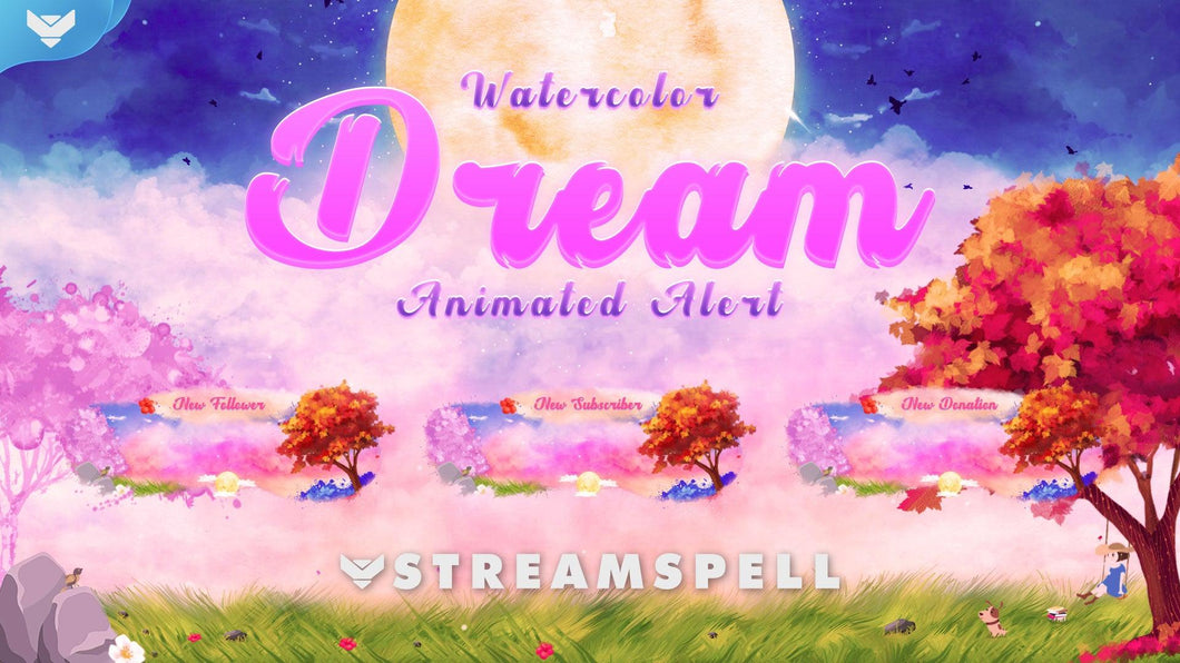 Watercolor Dream Stream Alerts - StreamSpell