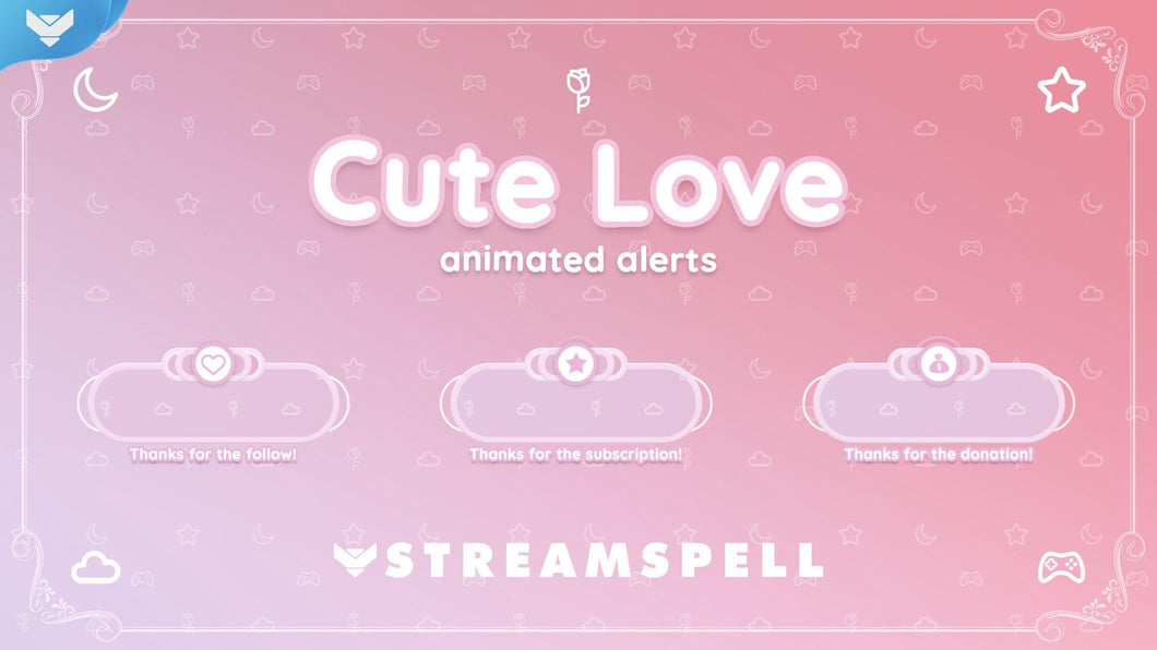 Cute Love Stream Alerts - StreamSpell