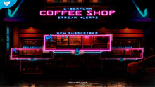 Load image into Gallery viewer, Cyberpunk Coffee Shop Stream Alerts - StreamSpell
