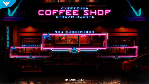 Cyberpunk Coffee Shop Stream Alerts - StreamSpell