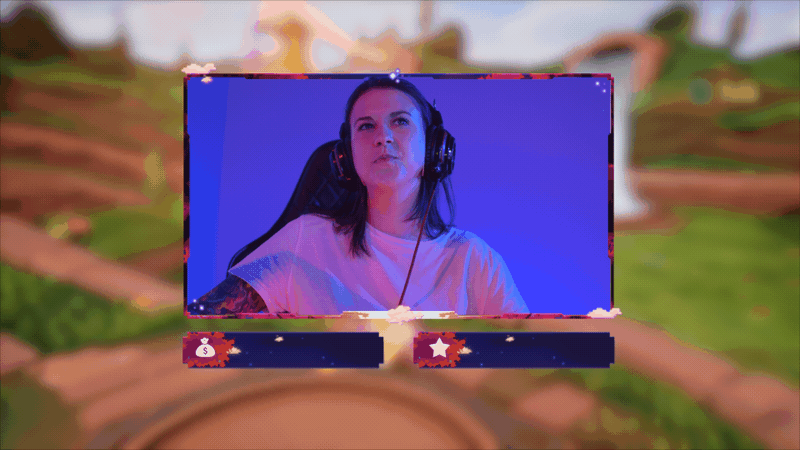 Pixel Japan Stream Package webcam overlay preview by StreamSpell, featuring pixel art 16:9 webcam frame and stream label bars in purple, blue, and pink style.