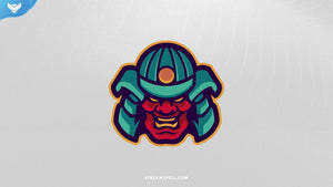 Blue Samurai Mascot Logo - StreamSpell