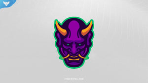 Purple Oni Mascot Logo - StreamSpell
