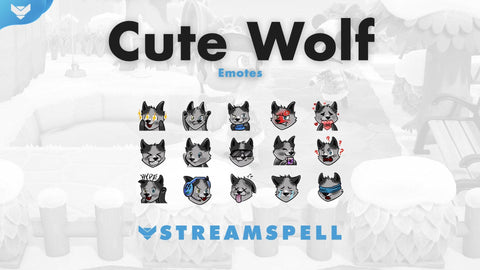 Cute Wolf Emotes & Badges - StreamSpell