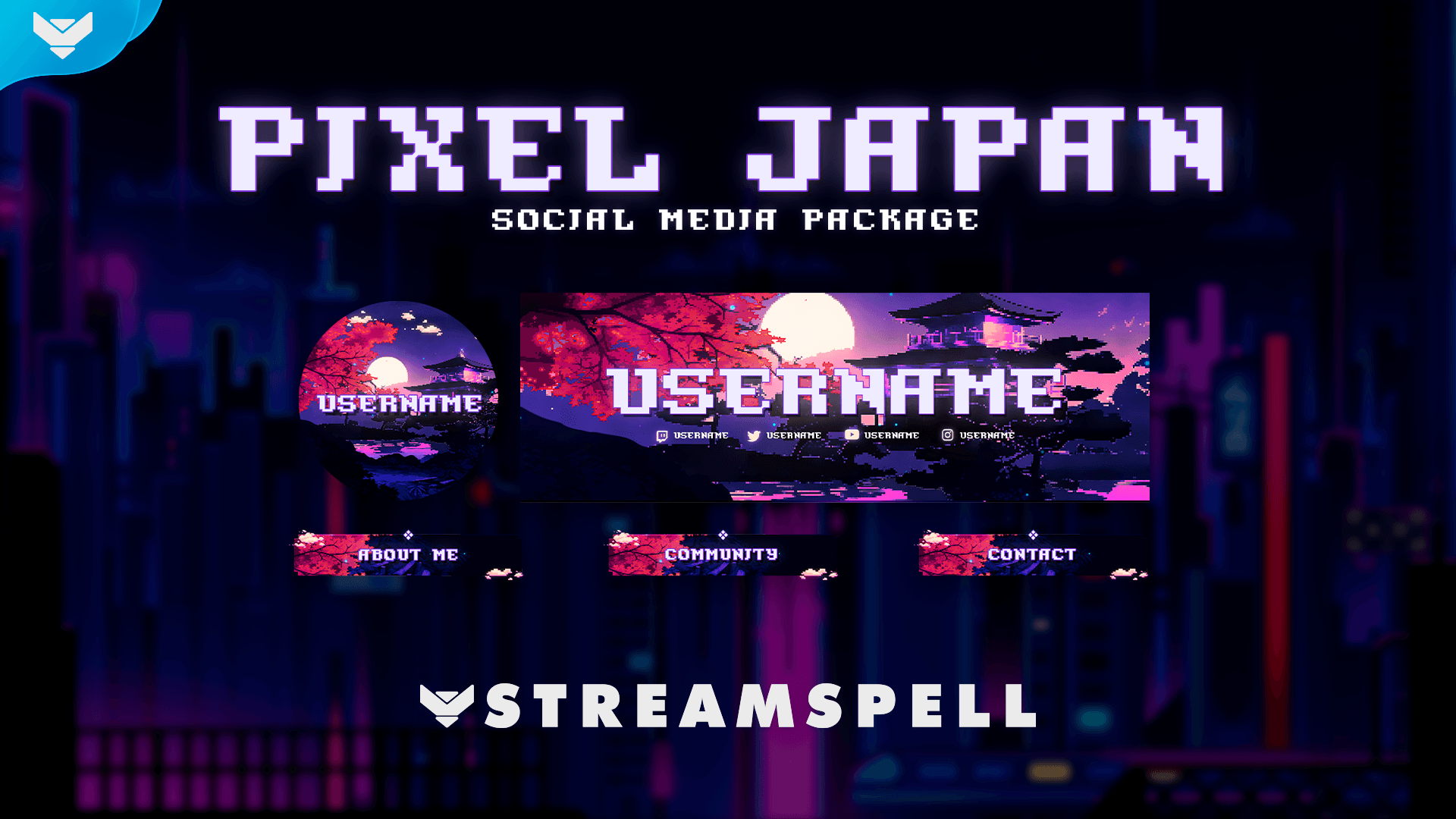 Pixel Japan Social Media Package - StreamSpell