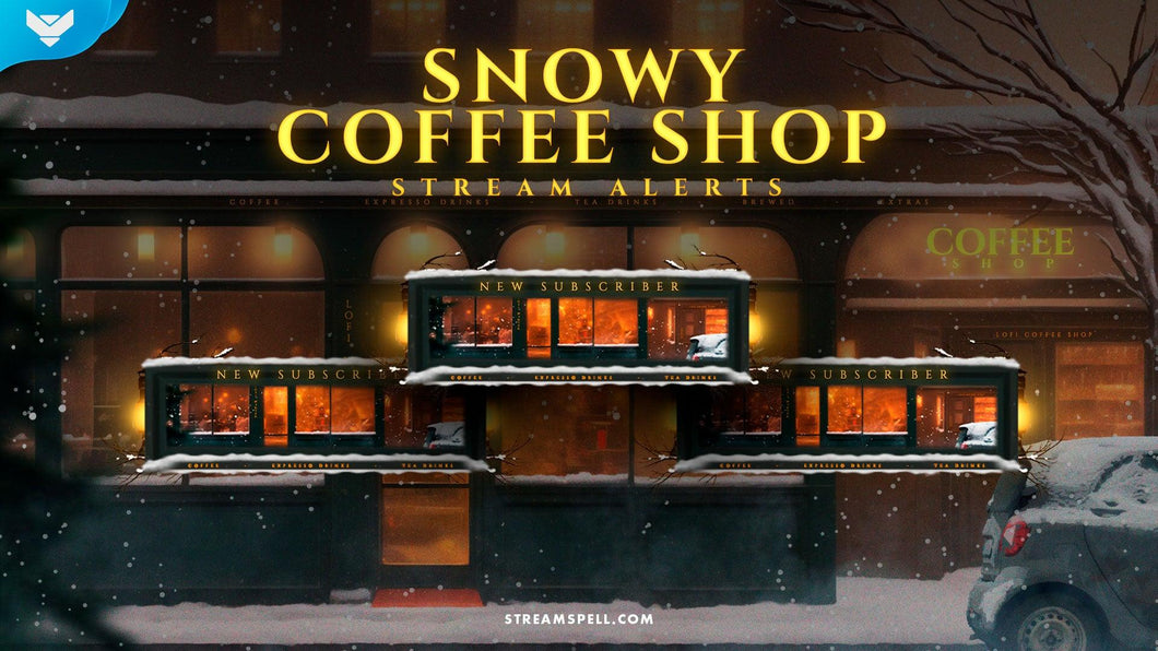Snowy Coffee Shop Stream Alerts - StreamSpell