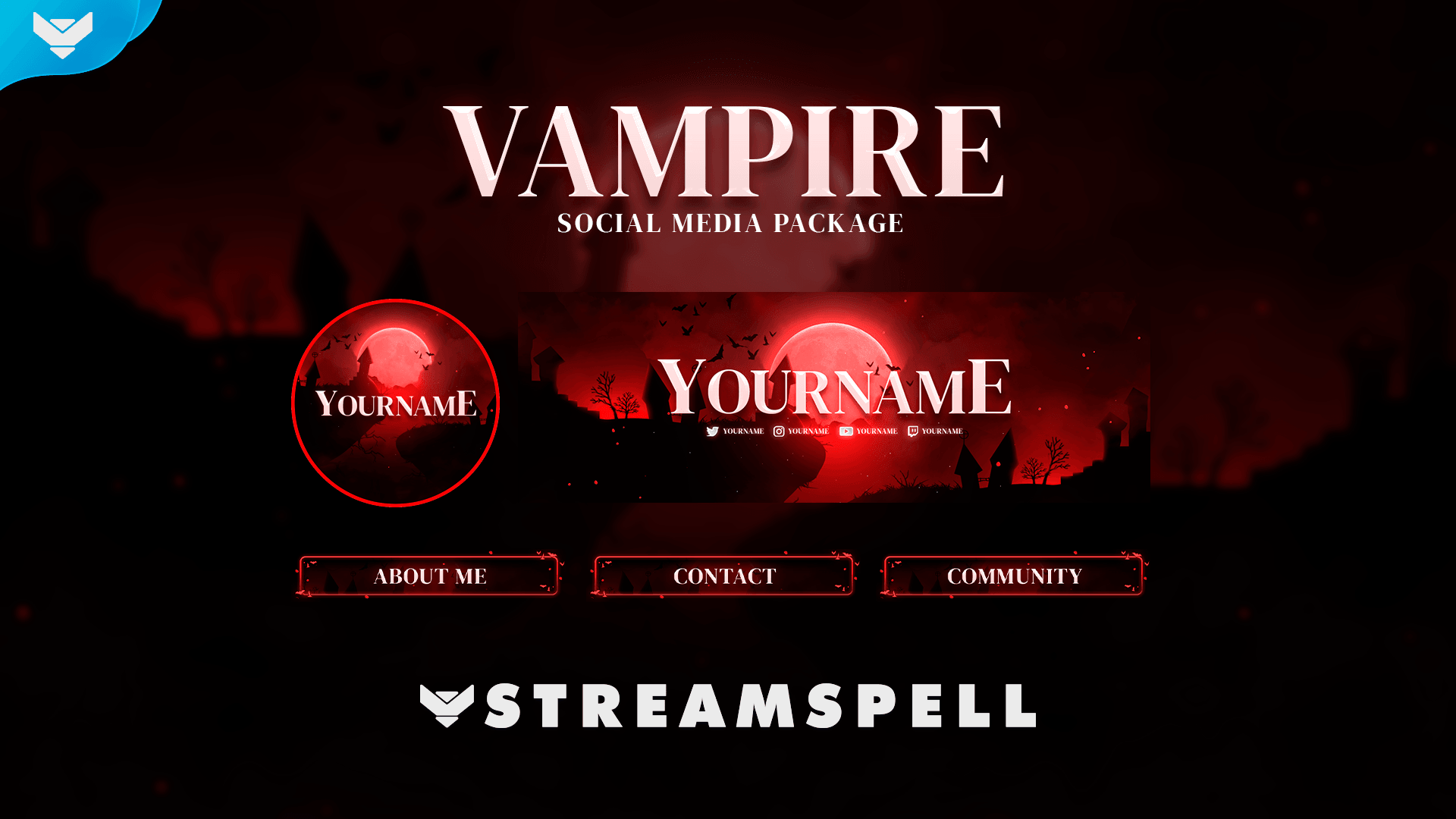 Vampire Social Media Package - StreamSpell