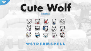 Cute Wolf Emotes & Badges - StreamSpell